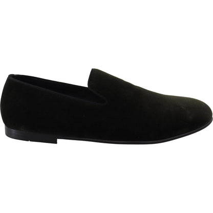 Dolce & Gabbana Green Velvet Slip On Mens Loafers Shoes