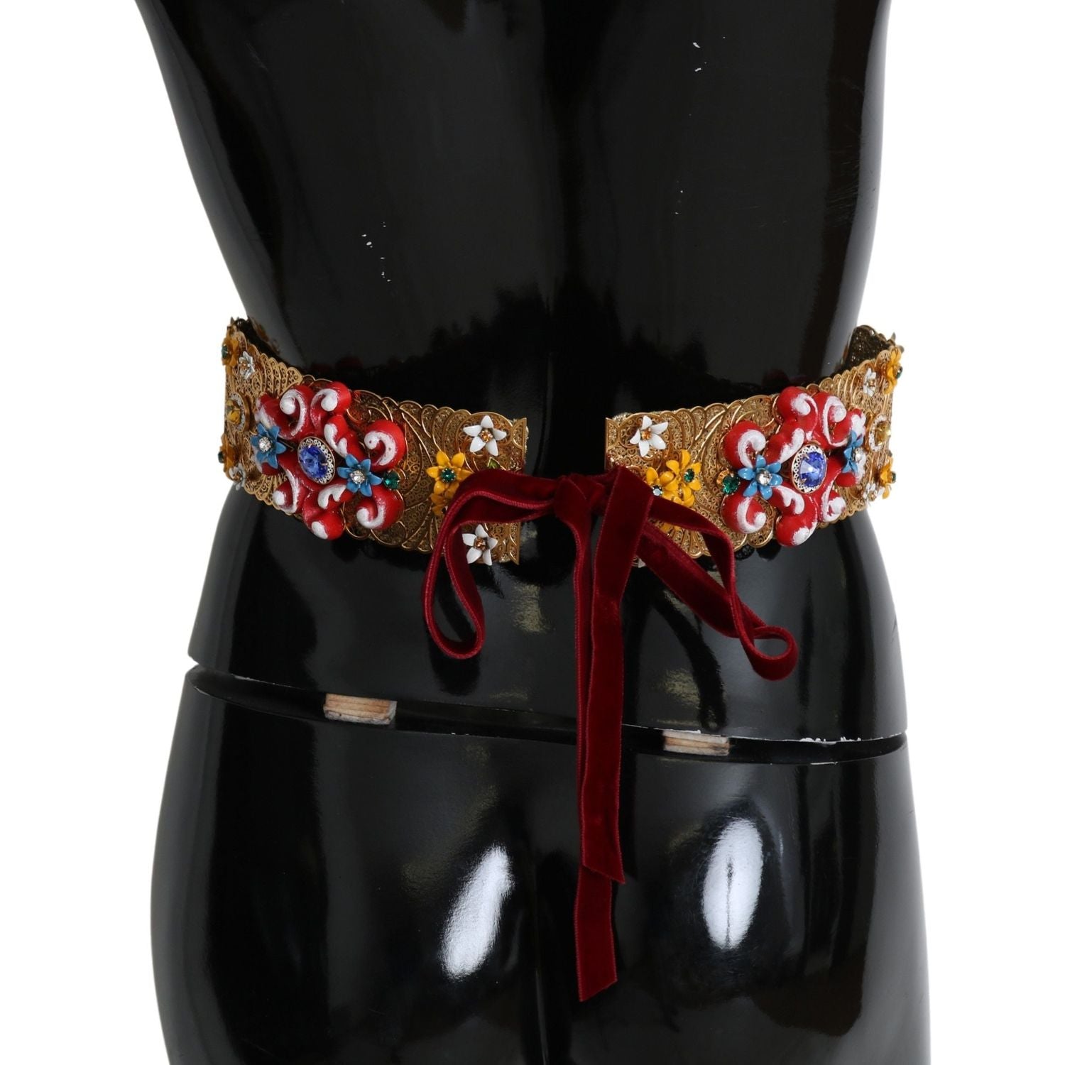 Dolce & Gabbana multicolor Embellished Floral Crystal Wide Waist Belt