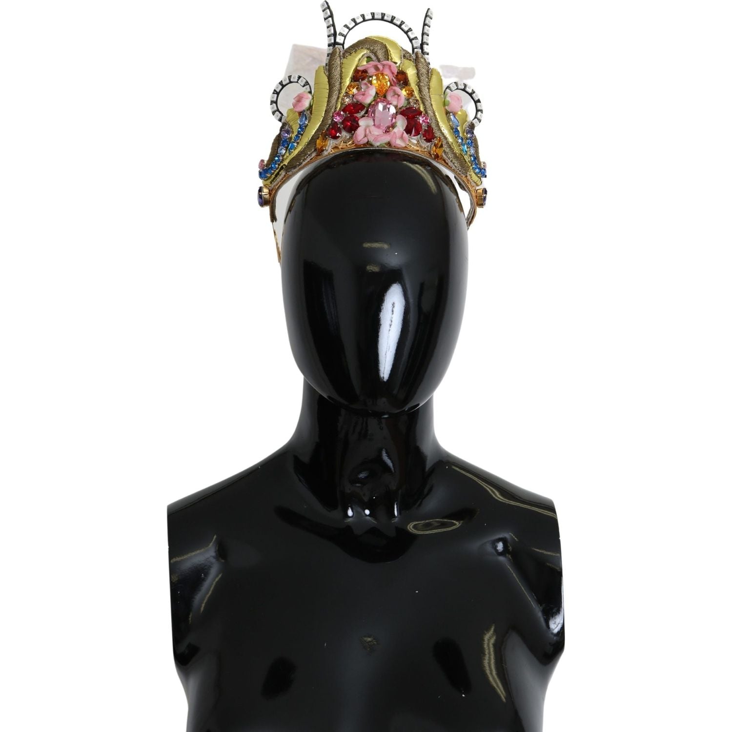 تاج كريستالي مذهل من دولتشي آند غابانا - ذهبي متعدد الألوان