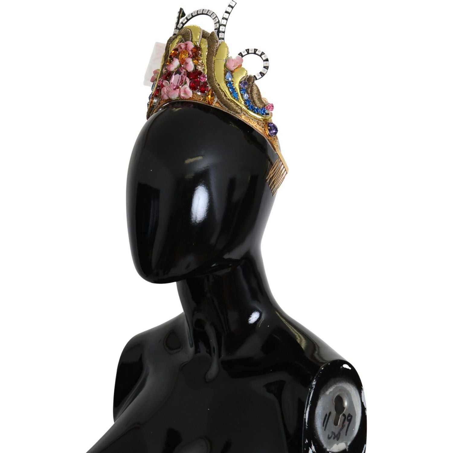 تاج كريستالي مذهل من دولتشي آند غابانا - ذهبي متعدد الألوان