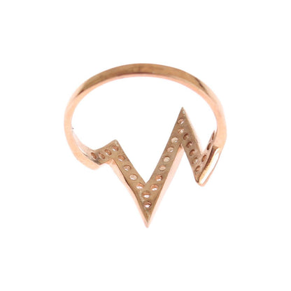 Nialaya Pink Gold 925 Silver Womens Clear Ring Ring