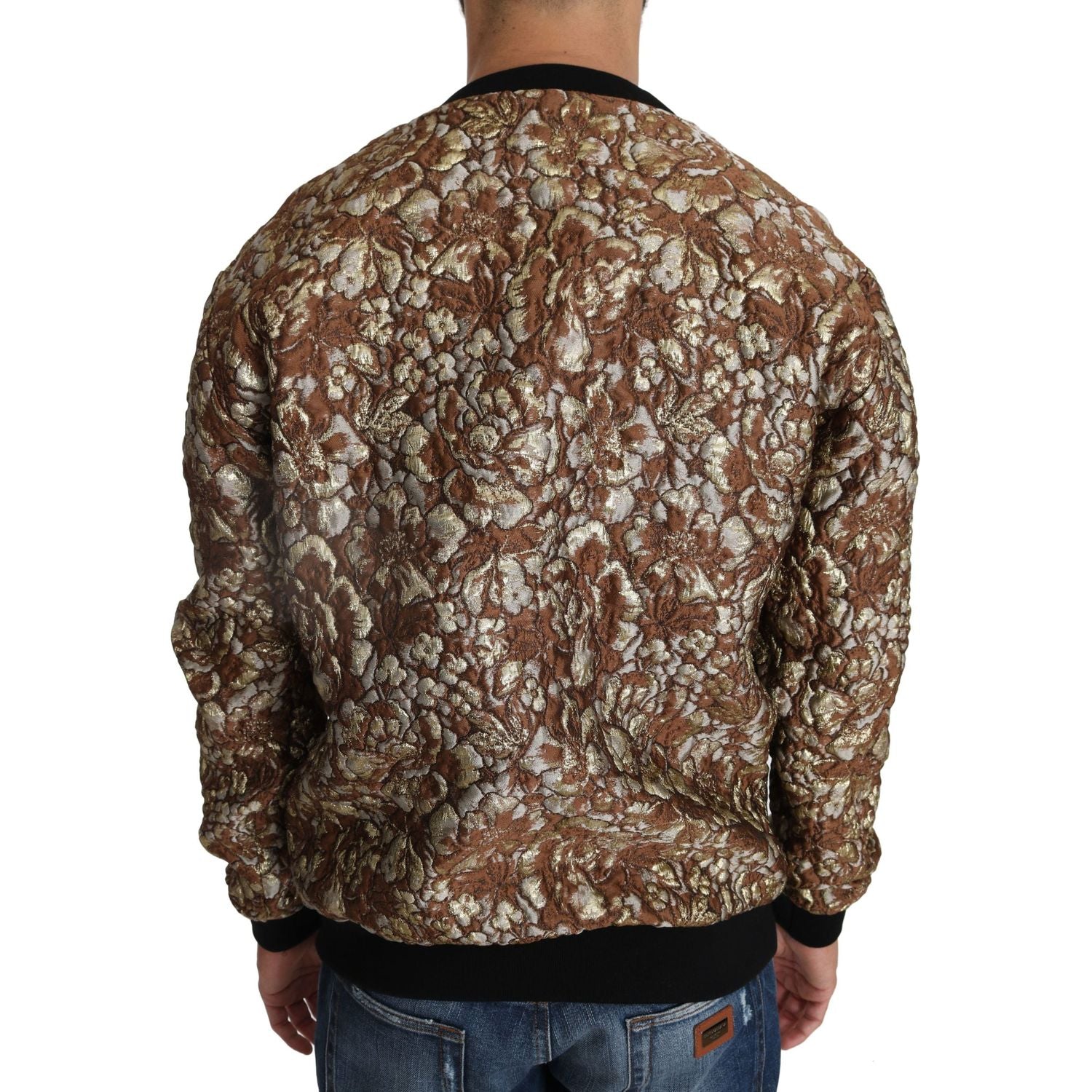 سترة Dolce &amp; Gabbana الفاخرة متعددة الألوان ذات الرقبة المستديرة