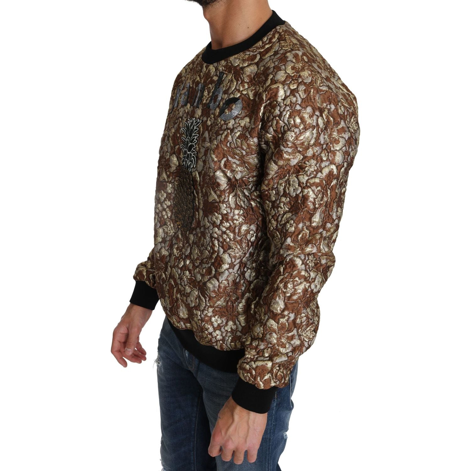 سترة Dolce &amp; Gabbana الفاخرة متعددة الألوان ذات الرقبة المستديرة