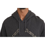 Dolce & Gabbana Gray Crystal Heart Gun Motif Sweater Dolce & Gabbana Dark Slate Gray