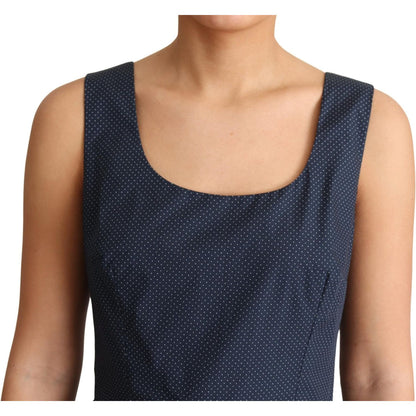 Dolce & Gabbana Blue Polka Dotted Cotton A-Line Dress