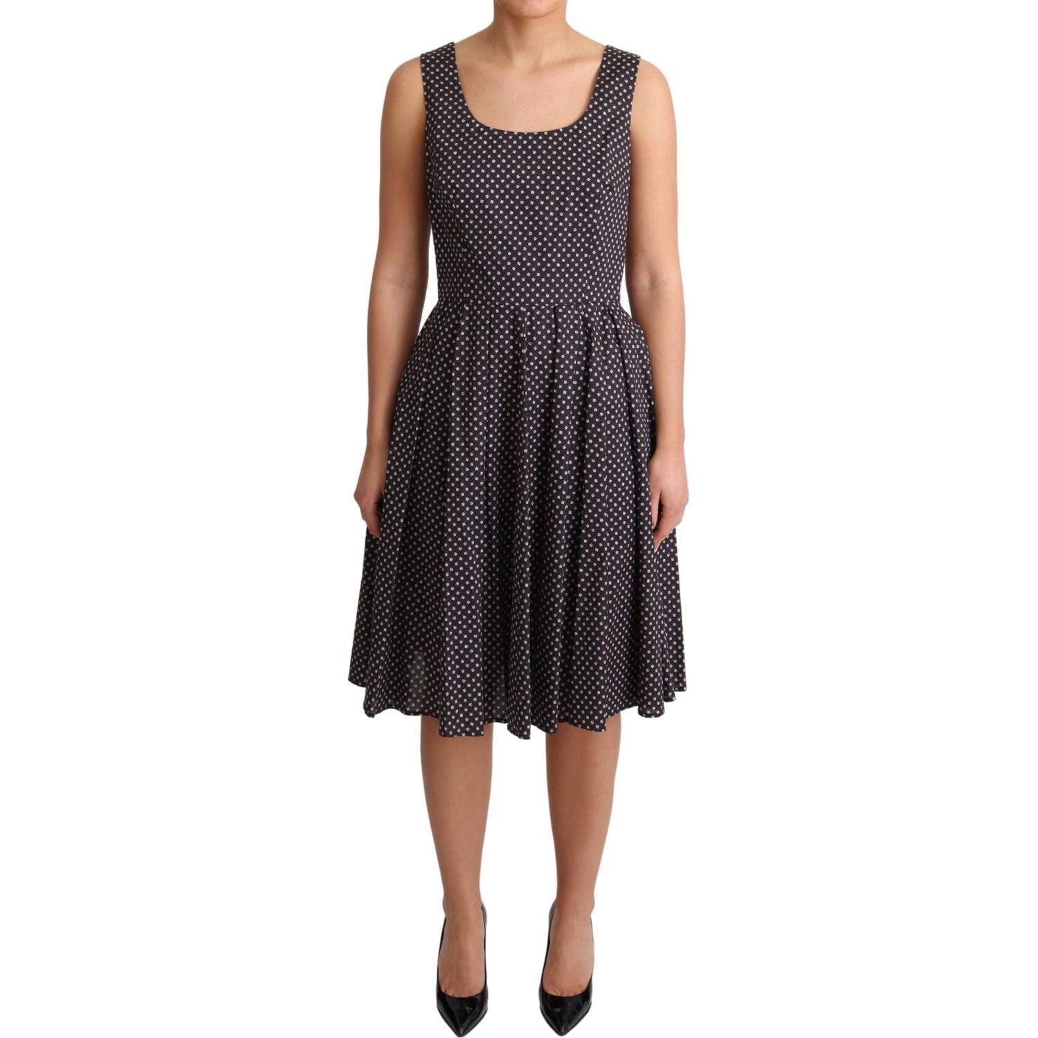 优雅花卉 A 字形无袖连衣裙