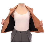 La Maison du Couturier Brown Leather Jacket Vest Coats & Jackets