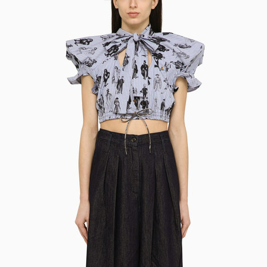 Vivienne Westwood Cotton bow and shoulder top Shirts