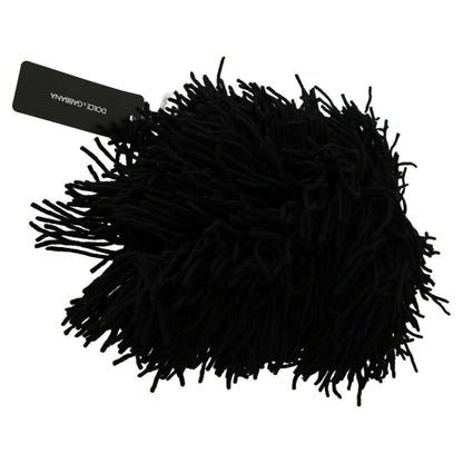 Dolce & Gabbana Black White Knitted Cashmere Animal Design Hat WOMAN HATS