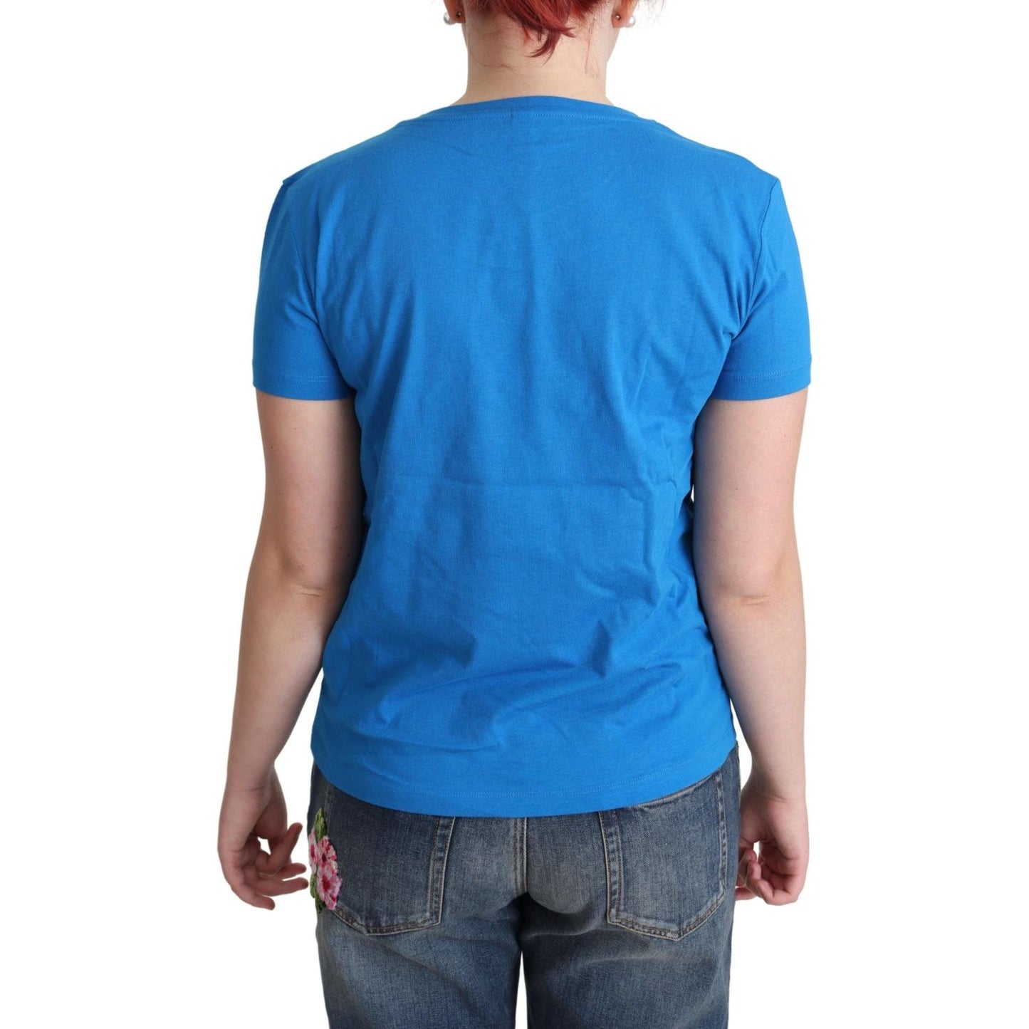 Moschino Blue Cotton Swim Graphic Triangle T-shirt TSH5078-42