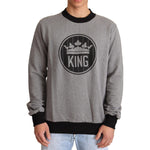 Dolce & Gabbana Elegant Gray Crown Motif Crewneck Sweater Dolce & Gabbana Light Slate Gray