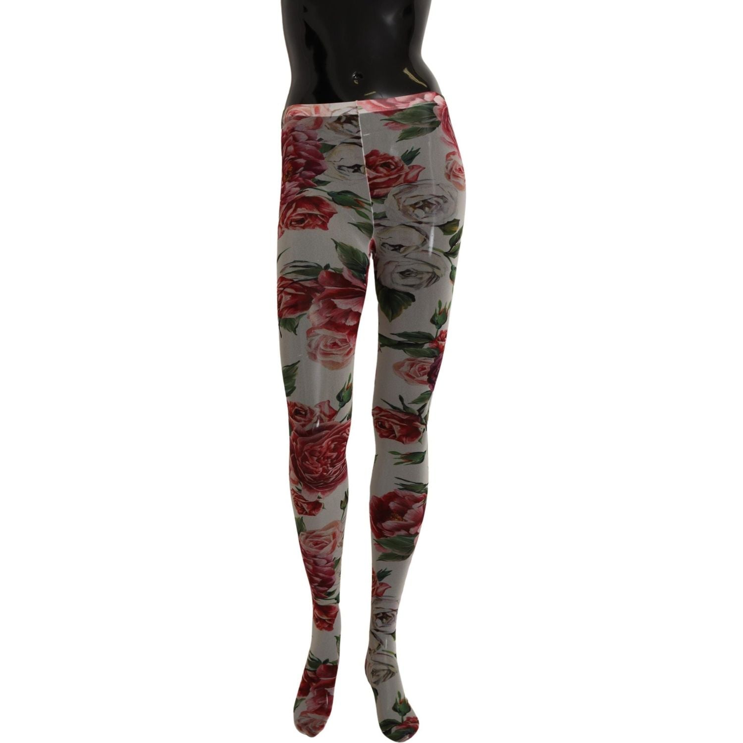 花卉优雅意大利尼龙紧身裤