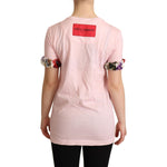 Dolce & Gabbana Pink Cotton Floral Roses Crewneck T-shirt