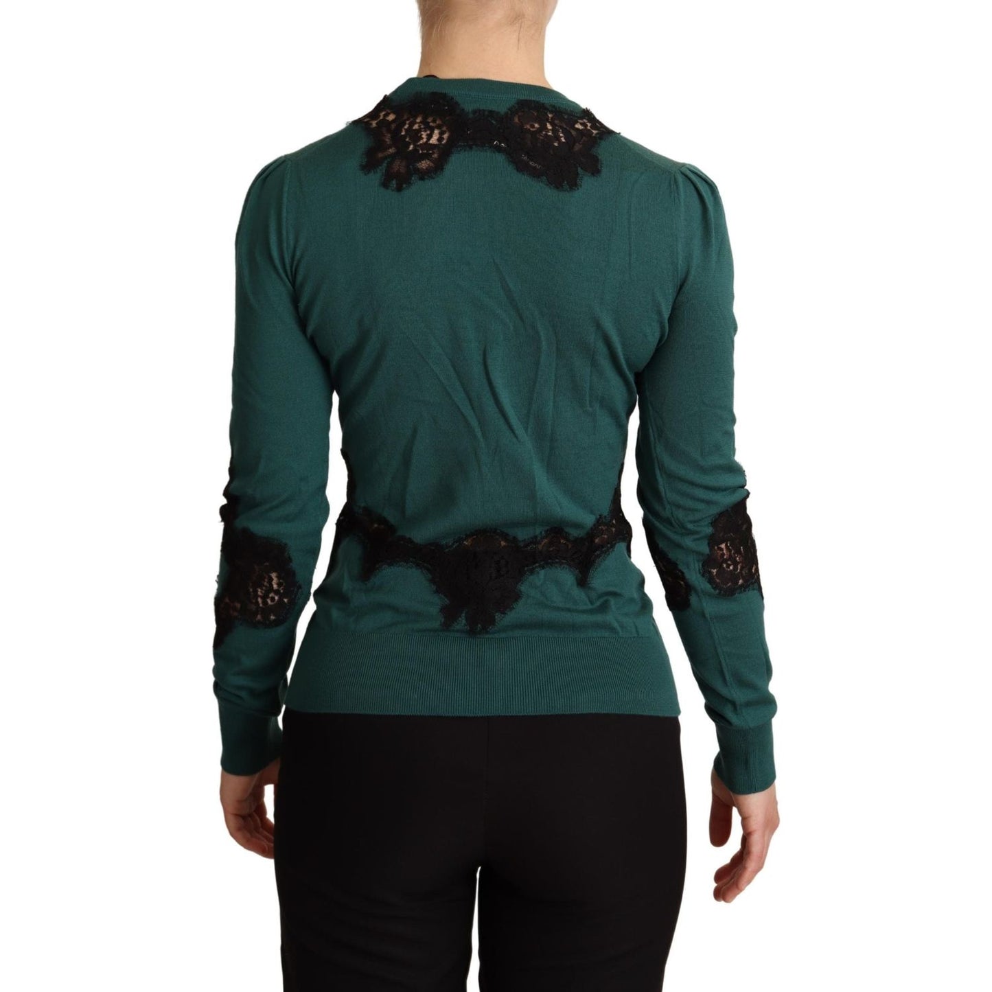 Dolce & Gabbana Green Wool Crewneck Sweater