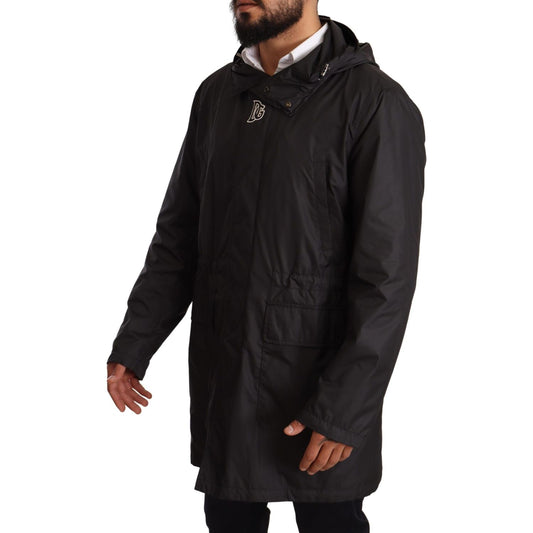 Dolce & Gabbana Black Hooded Mens Trench Coat Jacket JKT2925-44