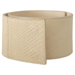 GF Ferre White Waxed Cotton Wide Fashion Belt