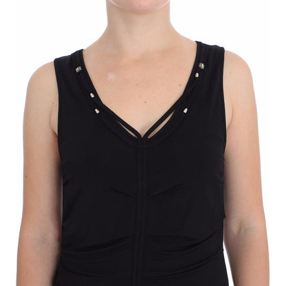 Roccobarocco Black Stretch Wiggle Pencil Sheath Bodycon Dress WOMAN DRESSES