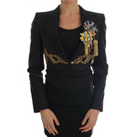 Dolce & Gabbana Black Crystal Fairy Tale Blazer Jacket