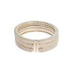 Nialaya Silver Womens Clear CZ 925 Sterling Ring Ring