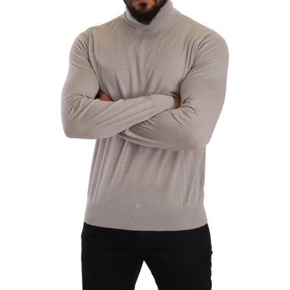 Dolce & Gabbana Gray Cashmere Turtleneck Pullover Sweater