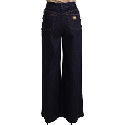 Dolce & Gabbana Dark Blue Crystal Embellished Flare Jeans Jeans & Pants