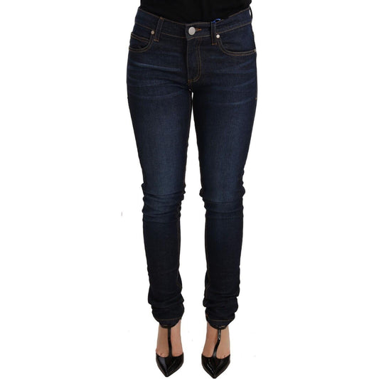 Versace Jeans Dark Blue Cotton Low Waist Skinny Denim Jeans Jeans & Pants