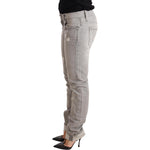 Acht Gray Tattered Cotton Slim Fit Folded Hem Women Denim Jeans PAN71793-26