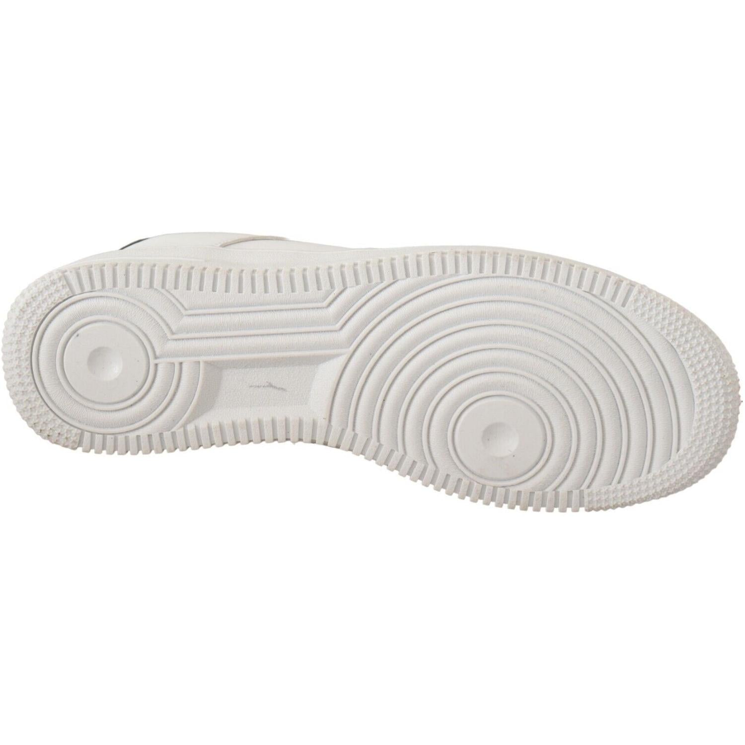 SIGNS White Leather Perforated Lace Up Sneakers Casual Men Shoes