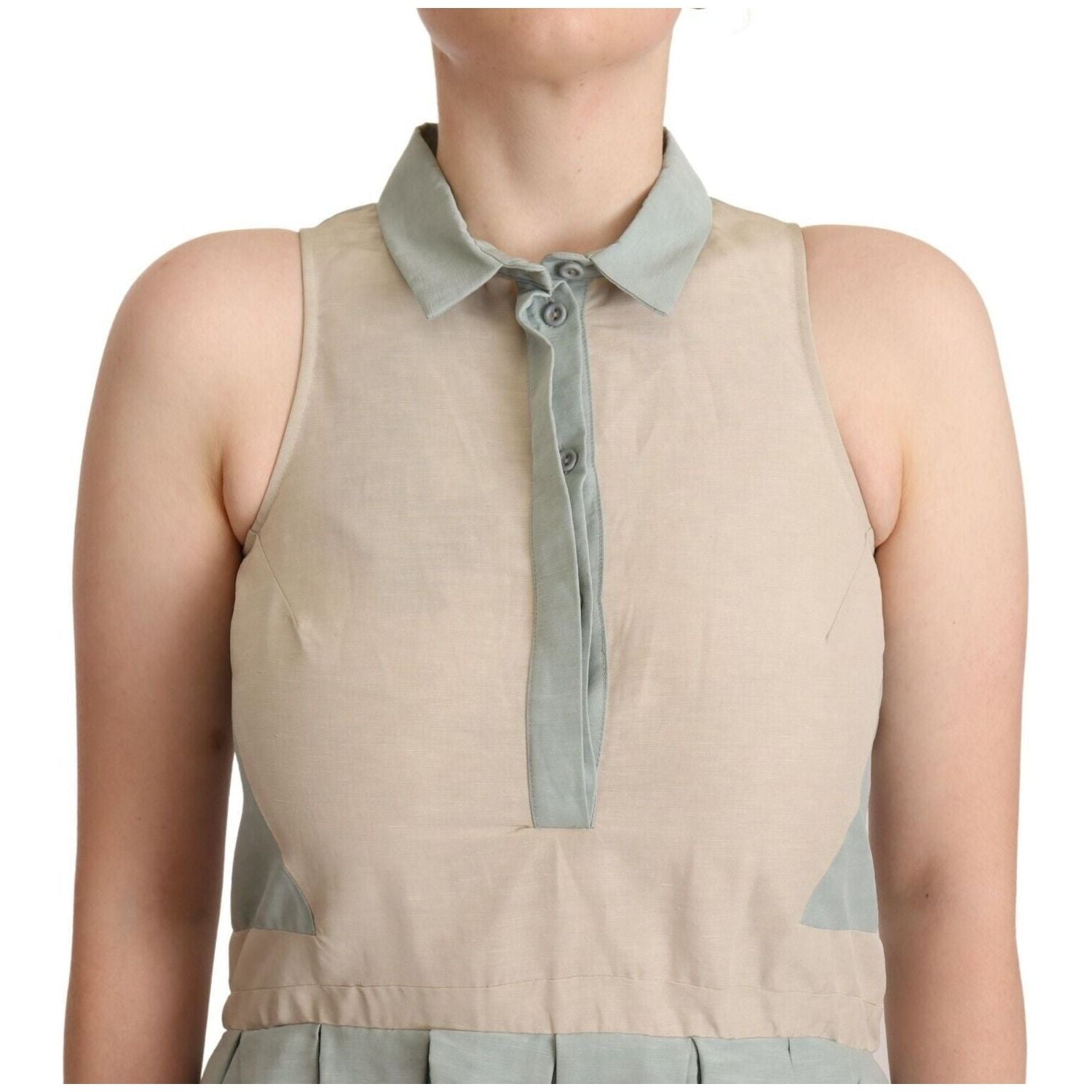 时尚无袖领口紧身连衣裙