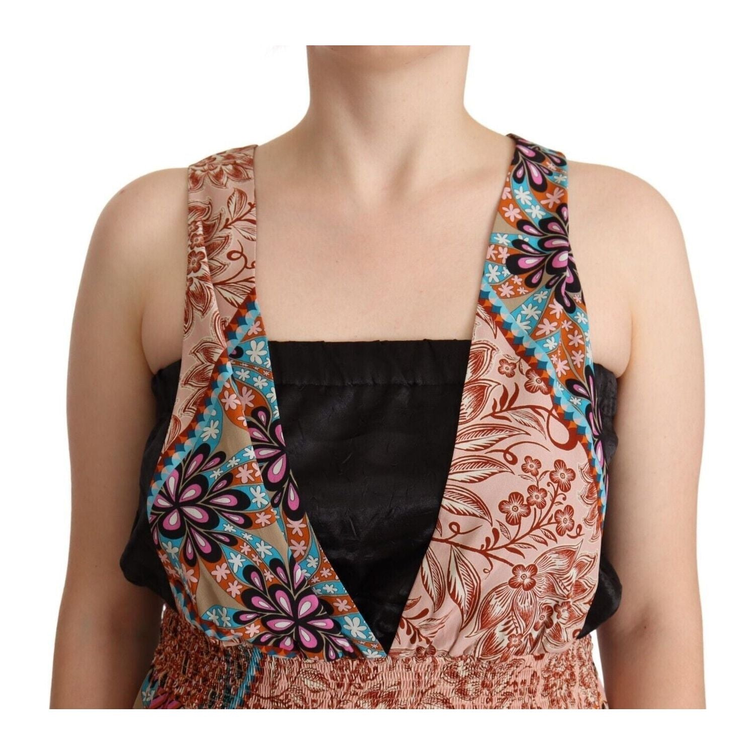 时尚多色无袖 V 领连体裤