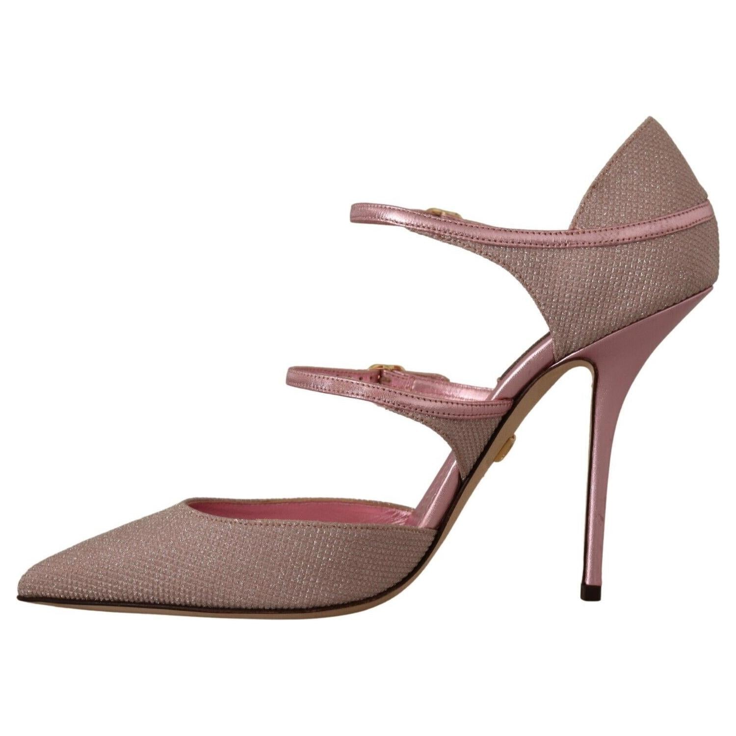 粉色亮片高跟凉鞋