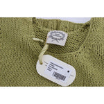 PINK MEMORIES Green Cotton Blend Knitted Sleeveless Sweater