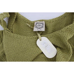 PINK MEMORIES Green Cotton Blend Knitted Sleeveless Sweater
