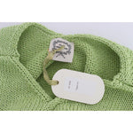 PINK MEMORIES Green Cotton Blend Knitted Sweater
