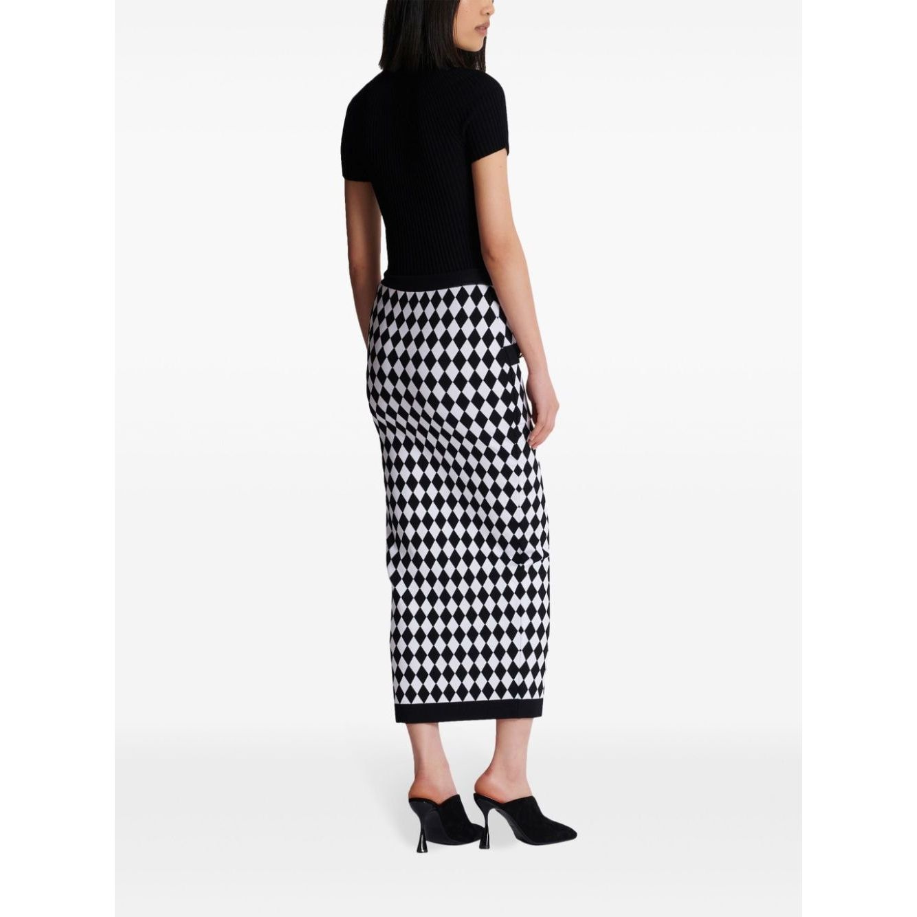 Balmain Diamond-intarsia knitted midi skirt Skirts