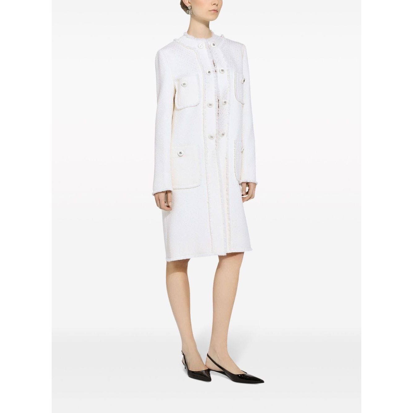Dolce & Gabbana Single-breasted raschel tweed coat Jackets