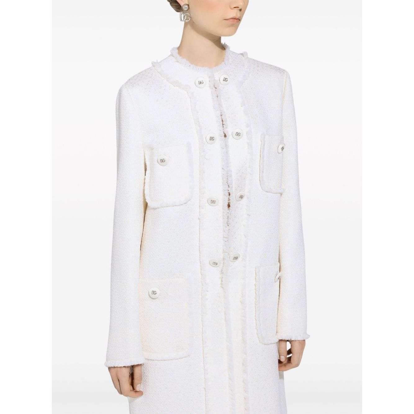 Dolce & Gabbana Single-breasted raschel tweed coat Jackets