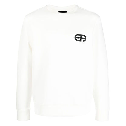 Emporio Armani Double-jersey sweatshirt with embossed embroidered EA logo