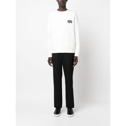 Emporio Armani Double-jersey sweatshirt with embossed embroidered EA logo