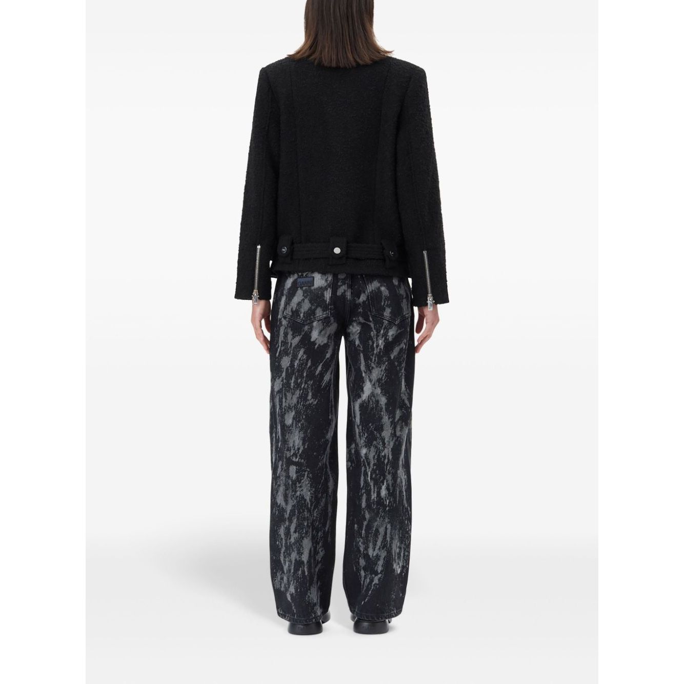 Ganni Textured Boucle Wool Jacket Jackets