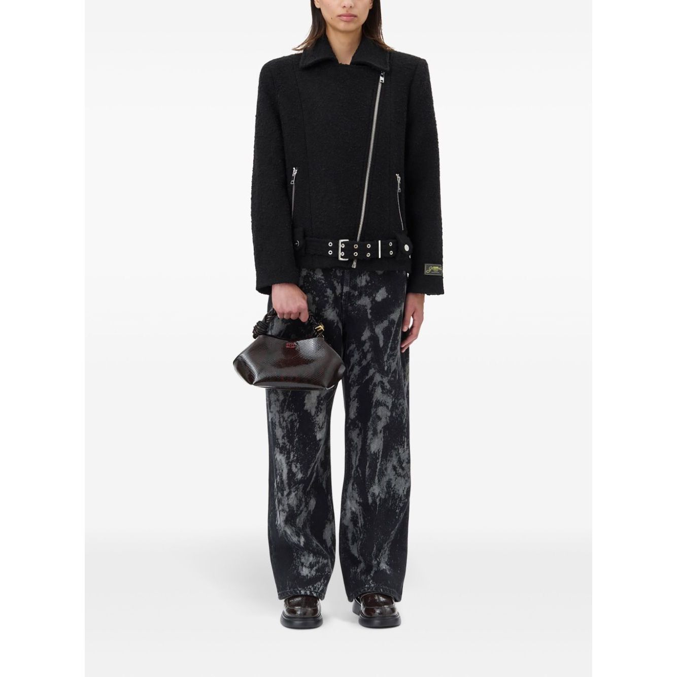 Ganni Textured Boucle Wool Jacket Jackets