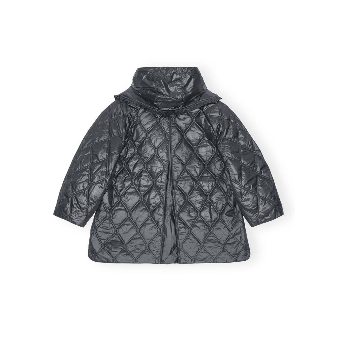 Ganni Shiny Quilt Midi Jacket