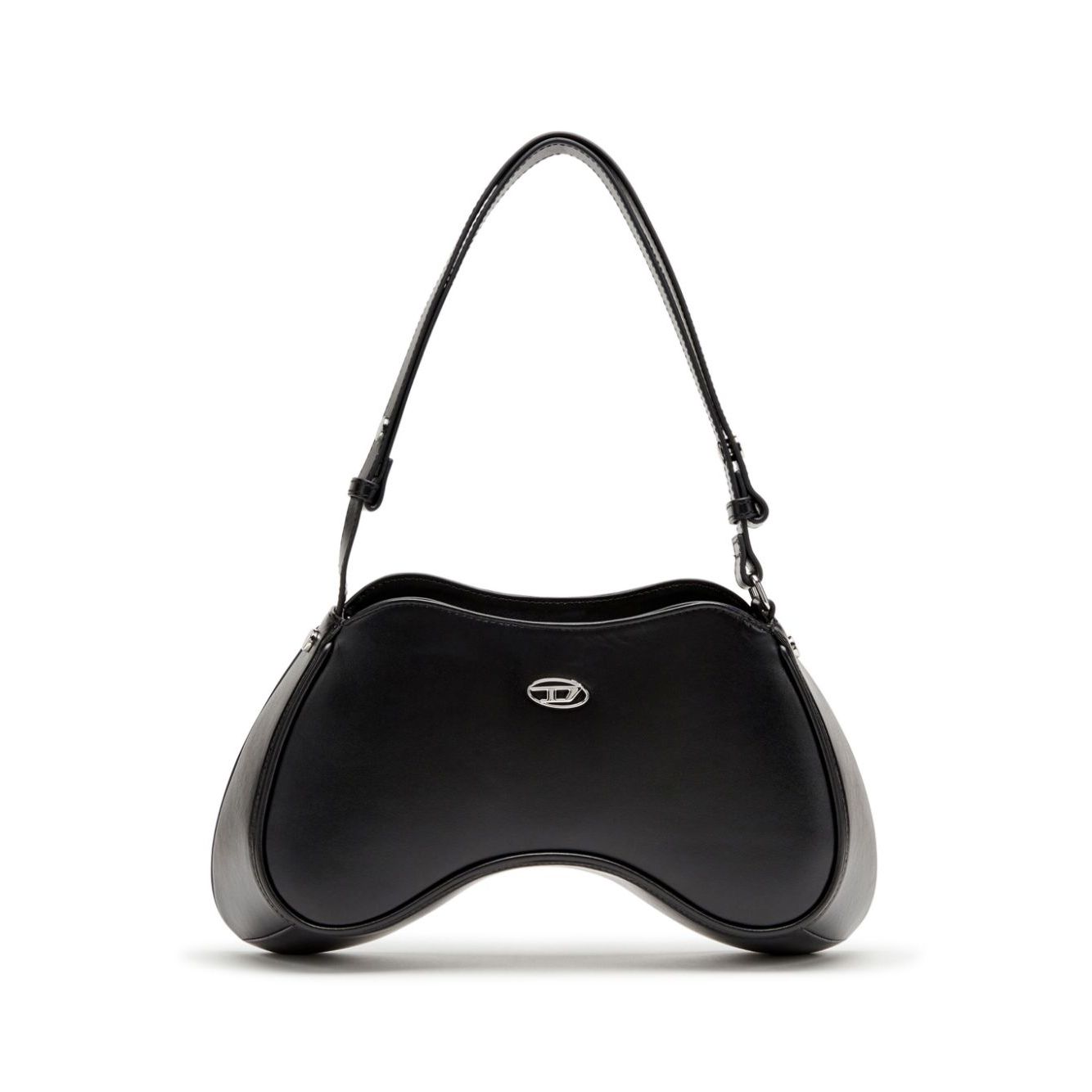 Diesel Play-Semi-gloss leather shoulder bag Shoulder