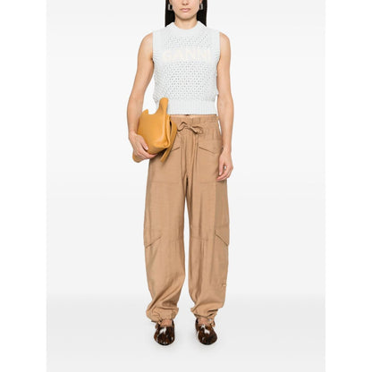 Ganni Openwork cotton vest Topwear