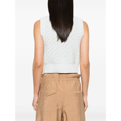 Ganni Openwork cotton vest Topwear