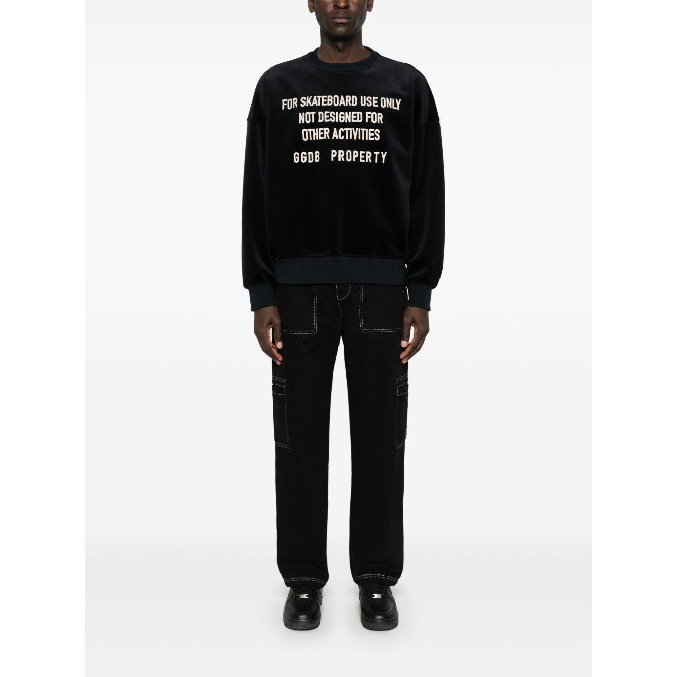 Golden Goose crew neck sweatshirt with embroidered lettering Topwear