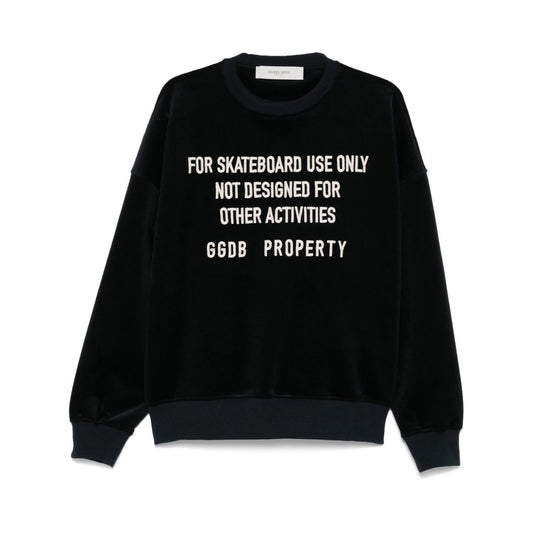Golden Goose crew neck sweatshirt with embroidered lettering Topwear