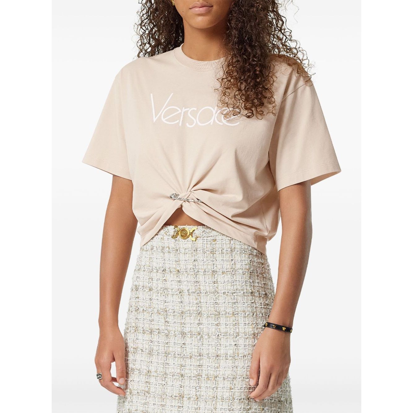 Versace 1978 Re-Edition Logo Safety Pin Short T-Shirt