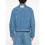 Marine Serre crescent moon-print denim jacket Jackets