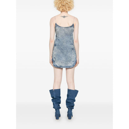 Diesel Tencel denim mini dress with fringes Dresses